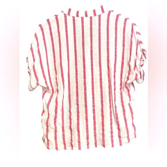 Anthropologie Maeve Amira Striped Top Ivory Pink Top Size Small - Picture 5 of 9